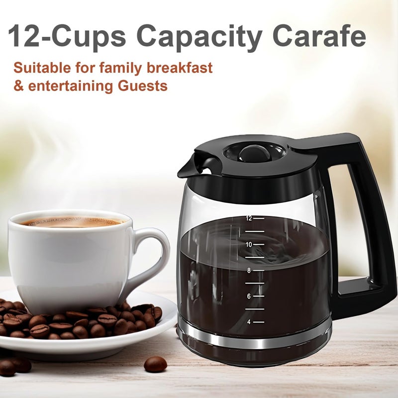 BRENSTEN 12-Cup Glass Carafe Replacement for Cuisinart Coffee Maker Models DCC-1200, DCC-1100BK, DCC-2650, CHW-12, CHW-12P1, DGB-550BK, DGB-550BK1, DGB-625BC, DGB-700BC, and SS-12 | Part# DCC-1200PRC - Image 4